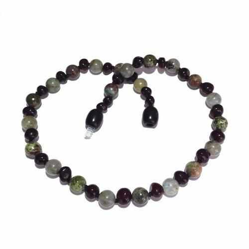 Child Helios Labradorite Bloodstone Polished Cherry Baltic Amber Necklace