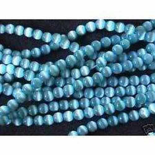 Child Ice Blue Cats Eyes Opalite and Butterscotch Baltic Amber Anklet Bracelet