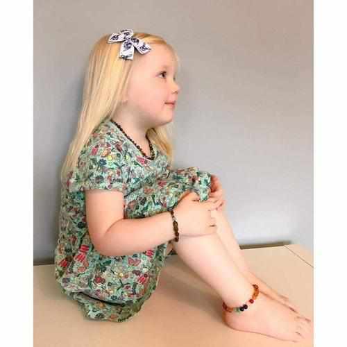 Child Jellybean Chakra Gemstones Polished Honey Baltic Amber Anklet Bracelet