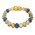 Child Lagoon Raw Honey Blue Howlite Labradorite Baltic Amber Anklet Calming Bracelet