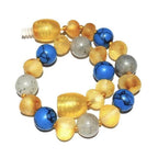 Child Lagoon Raw Honey Blue Howlite Labradorite Baltic Amber Anklet Calming Bracelet