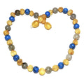 Child Lagoon Raw Honey Blue Howlite Labradorite Baltic Amber Calming Necklace 40cm (XXL)