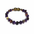 Child Layla Amethyst and Green Baltic Amber Anklet Bracelet