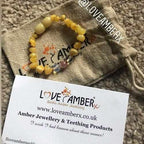 Child Marshmallow Pink Cats Eye Butterscotch Baltic Amber Anklet Bracelet