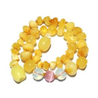 Child Marshmallow Pink Cats Eye Butterscotch Baltic Amber Anklet Bracelet