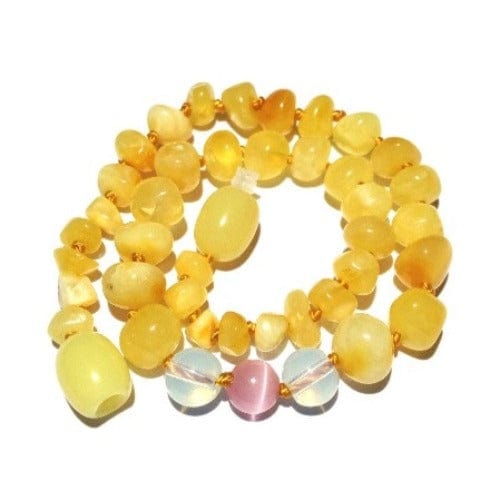 Child Marshmallow Pink Cats Eye Butterscotch Baltic Amber Anklet Bracelet