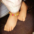 Child Nurture Raw Honey Pink Bead Dragon Agate Baltic Amber Anklet Bracelet