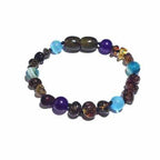 Child Ocean Amethyst Blue Cats Eyes Agate Green Baltic Amber Anklet Bracelet