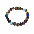 Child Ocean Amethyst Blue Cats Eyes Agate Green Baltic Amber Anklet Bracelet