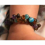 Child Ocean Amethyst Blue Cats Eyes Agate Green Baltic Amber Anklet Bracelet