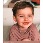 Child Ocean Green Baltic Amber Amethyst Blue Cats Eyes Necklace