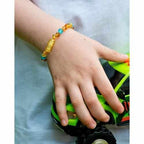 Child Paradise Blue Cats Eyes Aquamarine Gemstones Baltic Amber Anklet Bracelet