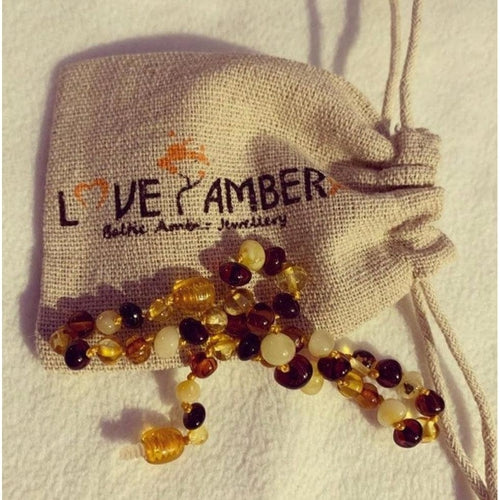 Child Pebble Beach Polished Mixed Baltic Amber Necklace