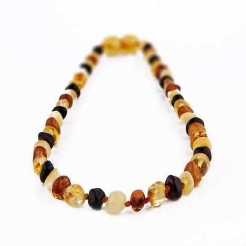 Child Pebble Beach Polished Mixed Baltic Amber Necklace