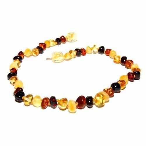 Child Pebble Beach Polished Mixed Baltic Amber Necklace