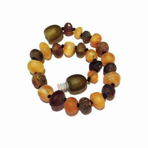 Child Pippin Raw Green Honey Baltic Amber Anklet Bracelet
