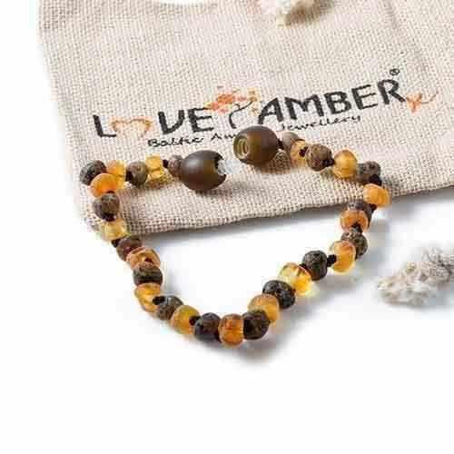 Child Pippin Raw Green Honey Baltic Amber Anklet Bracelet