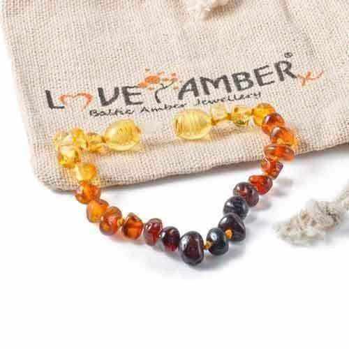 Child Rainbow Bright Mixed Baltic Amber Anklet