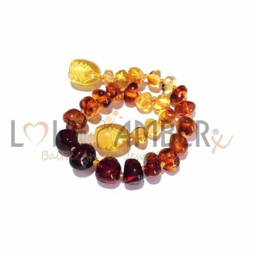Child Rainbow Bright Mixed Baltic Amber Anklet