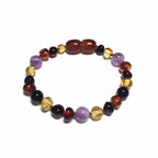 Child Shanti Amethyst Shungite Polished Baltic Amber Anklet Bracelet 20cm (XXL)