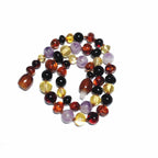 Child Shanti Shungite Amethyst Mixed Baltic Amber Necklace