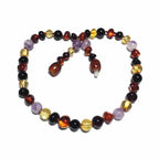 Child Shanti Shungite Amethyst Mixed Baltic Amber Necklace 40cm (Teen)