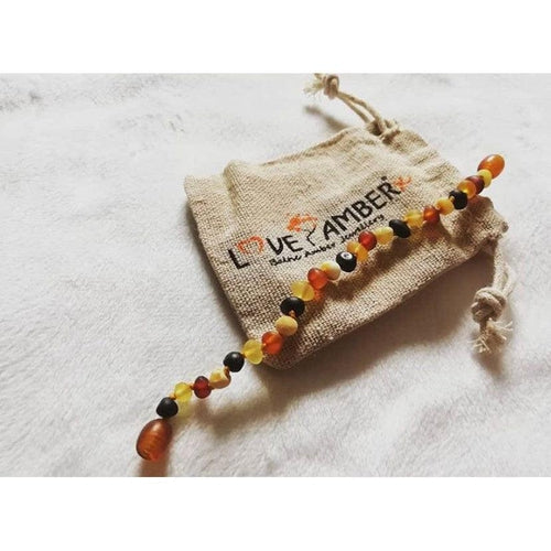 Child Shingle Raw Mixed Baltic Amber Anklet
