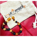 Child Shingle Raw Mixed Baltic Amber Anklet