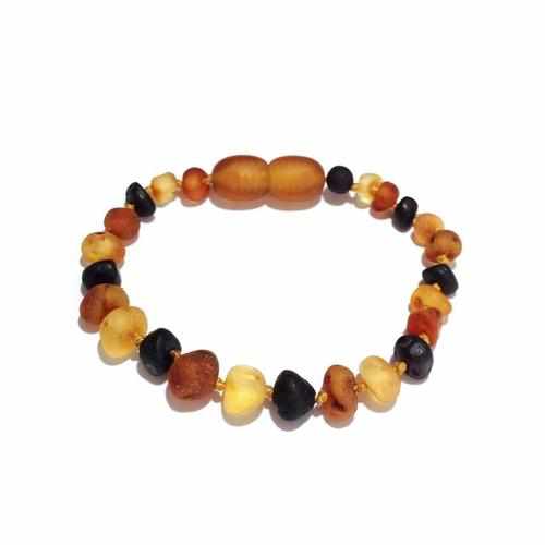 Child Shingle Raw Mixed Baltic Amber Anklet 20cm XXL