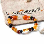 Child Shingle Raw Mixed Baltic Amber Anklet