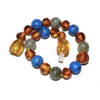 Child Shoreline Blue Howlite Labradorite Polished Honey Calming Baltic Amber Anklet