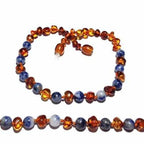 Child Truth Polished Cognac Baltic Amber Sodalite Necklace