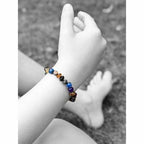 Child Twilight Lapis Lazuli Sodalite Amethyst and Green Baltic Amber Anklet