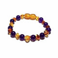 Child Violet Sparkle Honey Amethyst Baltic Amber Anklet 17cm (L)