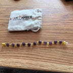 Child Violet Sparkle Honey Amethyst Baltic Amber Anklet