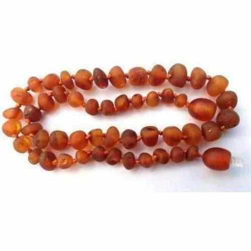 Childs Cocoa Brown Raw Cognac Baltic Amber Bead Necklace