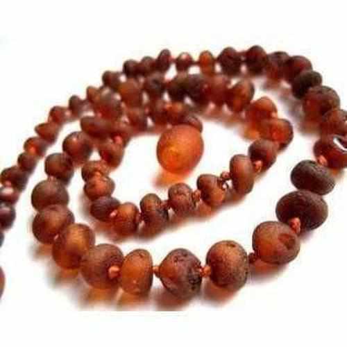 Childs Cocoa Brown Raw Cognac Baltic Amber Bead Necklace