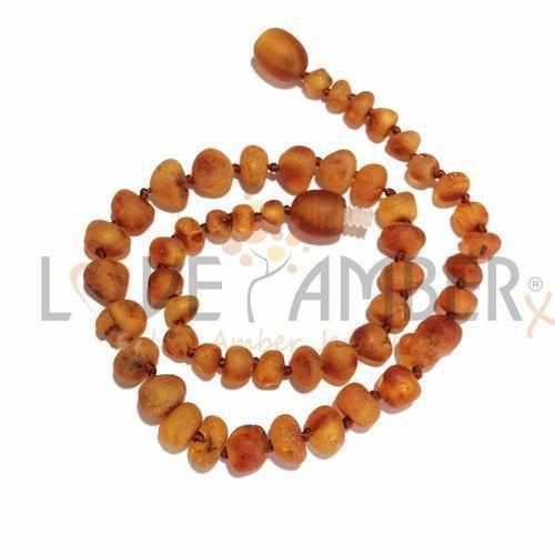 Childs Cocoa Brown Raw Cognac Baltic Amber Bead Necklace
