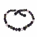 Childs Gaia Black Cherry Baltic Amber Amethyst Rose Quartz Labradorite Gemstone Necklace