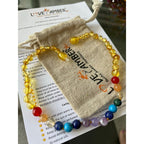 Childs Phoebe Polished Lemon Baltic Amber Beads and Gemstones Necklace