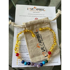 Childs Phoebe Polished Lemon Baltic Amber Beads and Gemstones Necklace