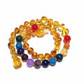 Childs Phoebe Polished Lemon Baltic Amber Beads and Gemstones Necklace