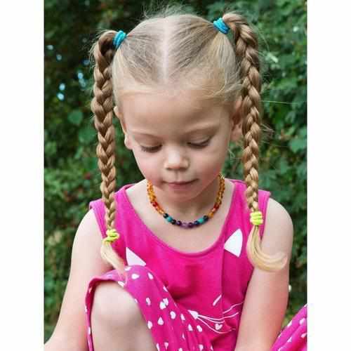 Childs Phoebe Polished Lemon Baltic Amber Beads and Gemstones Necklace