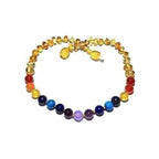 Childs Phoebe Polished Lemon Baltic Amber Beads and Gemstones Necklace