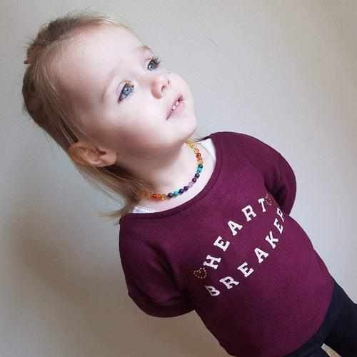 Childs Phoebe Polished Lemon Baltic Amber Beads and Gemstones Necklace
