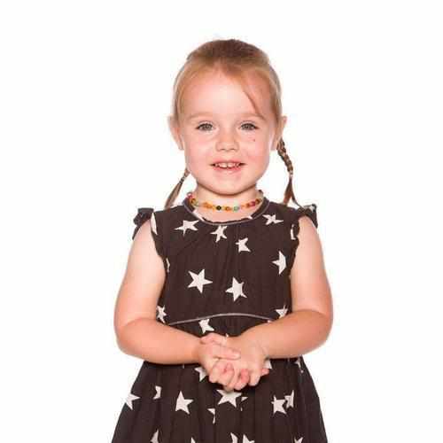 Childs Phoebe Polished Lemon Baltic Amber Beads and Gemstones Necklace