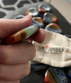 7 Chakra Heart Shape Stone Thumb Worry Stone. Anxiety Healing Crystals Gemstones