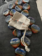 7 Chakra Heart Shape Stone Thumb Worry Stone. Anxiety Healing Crystals Gemstones