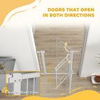 Stair Gate with Cat Door, Adjustable Width, 76-104cm and 106cm Tall