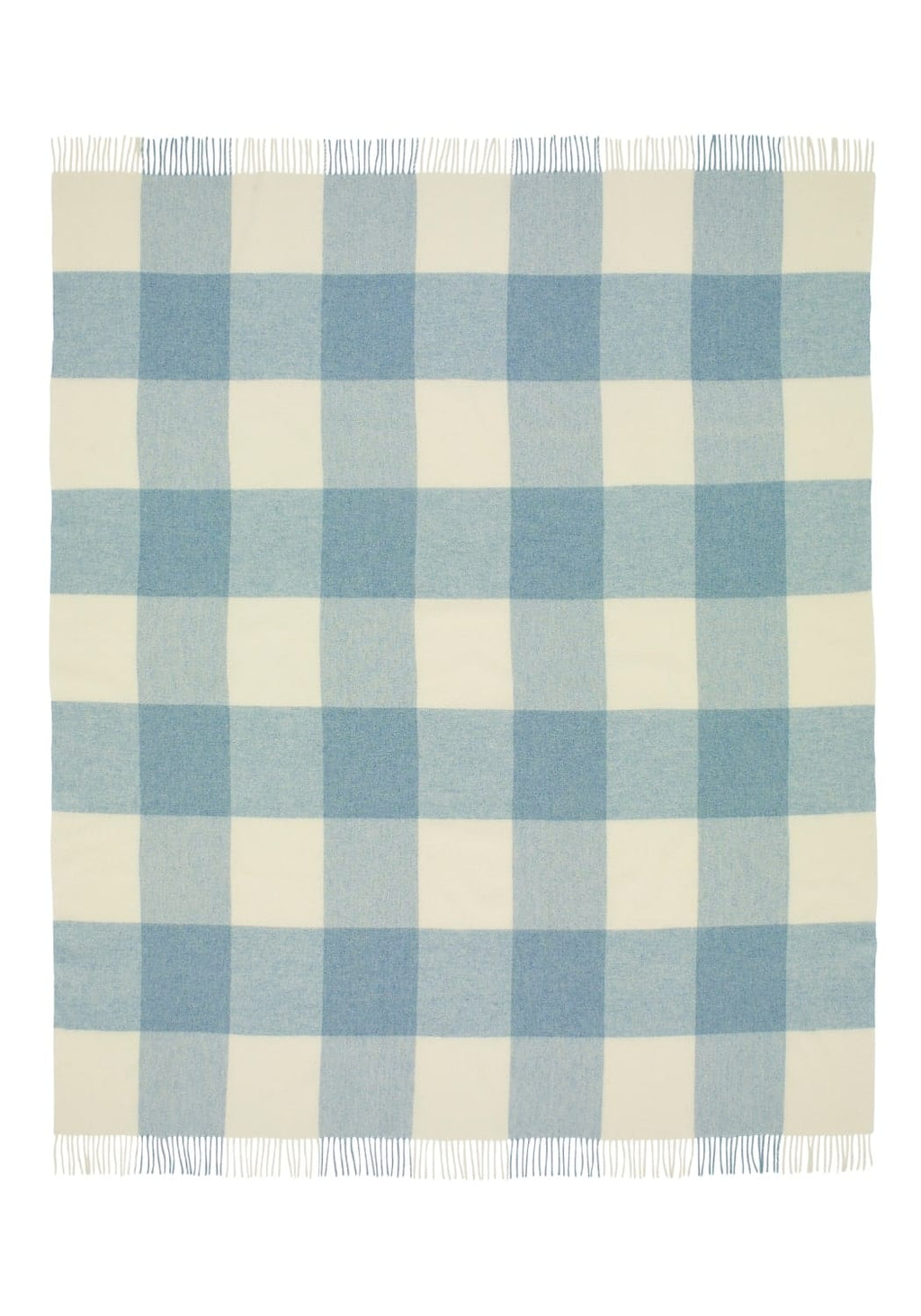 Lucy's Sky Blue Checker Merino Throw Blanket
